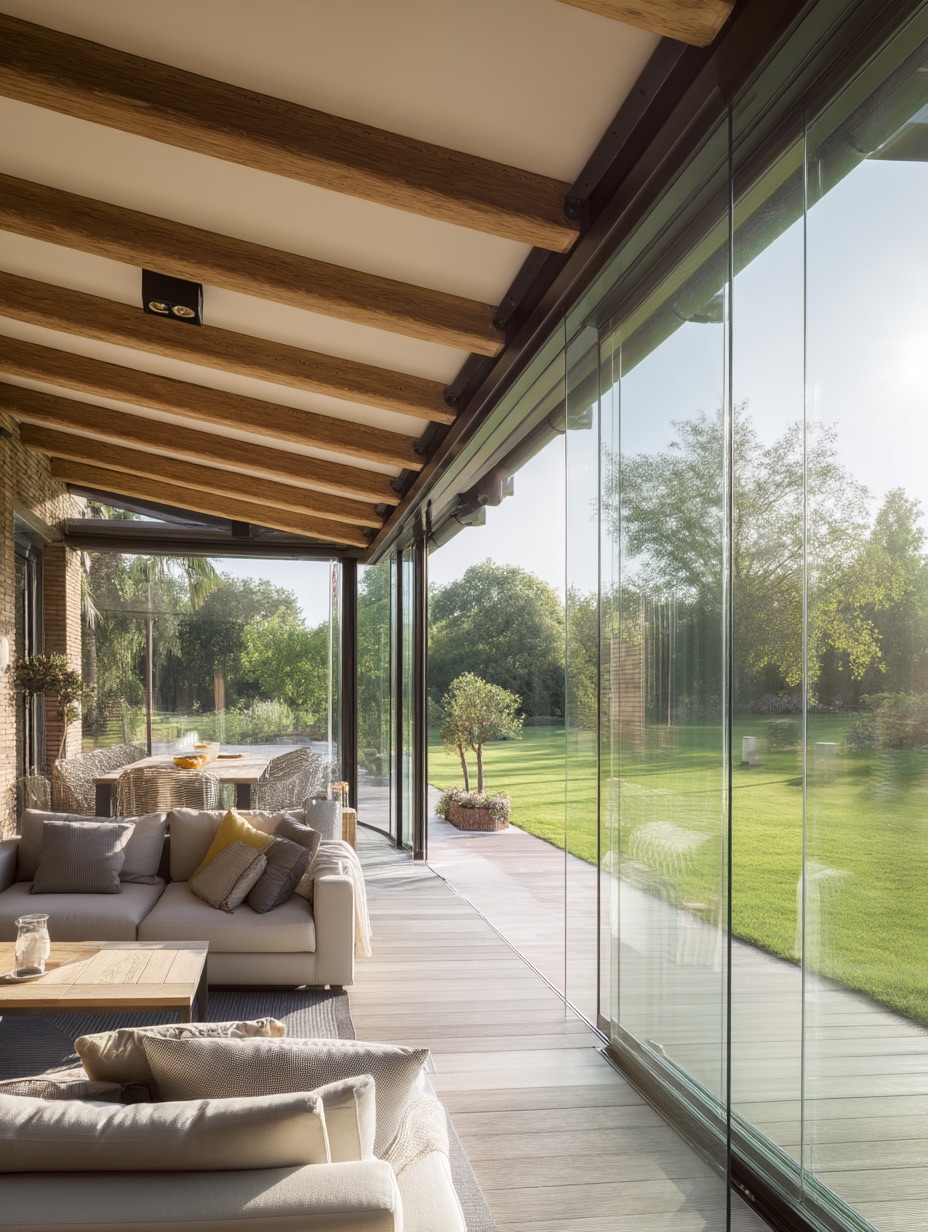 Теплое портальное остекление террасы для круглогодичного использования