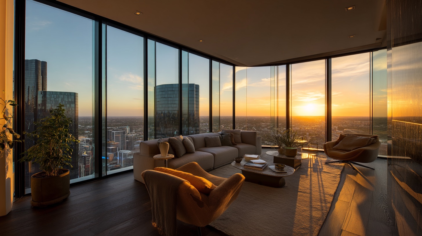 Пентхаус с угловым панорамным остеклением и видом на город